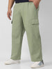 Plus Men's Pista Loose Baggy Fit Solid Cargo Chino Pant with 6 Pockets Non-Stretchable