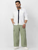 Plus Men's Pista Loose Baggy Fit Solid Cargo Chino Pant with 6 Pockets Non-Stretchable