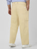 Plus Men's Beige Loose Baggy Fit Solid Cargo Chino Pant with 6 Pockets Non-Stretchable