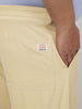 Plus Men's Beige Loose Baggy Fit Solid Cargo Chino Pant with 6 Pockets Non-Stretchable