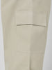 Plus Men's Cream Loose Baggy Fit Solid Cargo Chino Pant with 6 Pockets Non-Stretchable