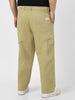 Plus Men's Light Olive Loose Baggy Fit Solid Cargo Chino Pant with 6 Pockets Non-Stretchable