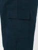 Plus Men's Navy Loose Baggy Fit Solid Cargo Chino Pant with 6 Pockets Non-Stretchable