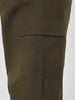 Plus Men's Olive Loose Baggy Fit Solid Cargo Chino Pant with 6 Pockets Non-Stretchable