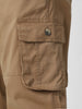 Urbano Plus Men's Dark Khaki Regular Fit Solid Cargo Chino Pant with 6 Pockets