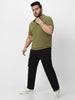 Urbano Plus Men's Black Regular Fit Solid Cargo Chino Pant with 6 Pockets