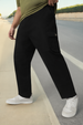 Urbano Plus Men's Black Regular Fit Solid Cargo Chino Pant with 6 Pockets