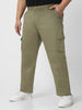 Urbano Plus Men's Olive Green Regular Fit Solid Cargo Chino Pant with 6 Pockets