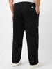 Plus Men's Black Regular Fit Solid Cargo Chino Pant with 6 Pockets