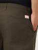 Plus Men's Dark Olive Regular Fit Solid Cargo Chino Pant with 6 Pockets