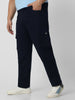 Plus Men's Navy Regular Fit Solid Cargo Chino Pant with 6 Pockets Stretchable