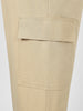 Plus Men's Beige Regular Fit Solid Cargo Chino Pant with 6 Pockets Stretchable