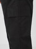 Plus Men's Black Regular Fit Solid Cargo Chino Pant with 6 Pockets Stretchable