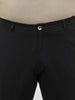 Plus Men's Black Regular Fit Solid Cargo Chino Pant with 6 Pockets Stretchable