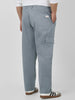 Plus Men's Light Blue Regular Fit Solid Cargo Chino Pant with 6 Pockets Stretchable