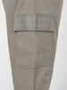 Plus Men's Light Grey Regular Fit Solid Cargo Chino Pant with 6 Pockets Stretchable