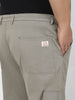 Plus Men's Light Grey Regular Fit Solid Cargo Chino Pant with 6 Pockets Stretchable