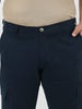 Plus Men's Navy Regular Fit Solid Cargo Chino Pant with 6 Pockets Stretchable