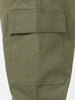 Plus Men's Olive Regular Fit Solid Cargo Chino Pant with 6 Pockets Stretchable