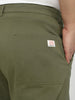 Plus Men's Olive Regular Fit Solid Cargo Chino Pant with 6 Pockets Stretchable