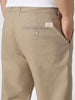 Plus Men's Beige Cotton Regular Fit Casual Chinos Trousers Stretch