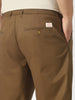 Plus Men's Brown Cotton Regular Fit Casual Chinos Trousers Stretch