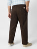 Plus Men's Chocolate Brown Cotton Regular Fit Casual Chinos Trousers Stretch