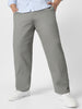 Plus Men's Light Blue Cotton Regular Fit Casual Chinos Trousers Stretch