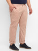 Plus Men's Purple Cotton Light Weight Non-Stretch Regular Fit Casual Trousers