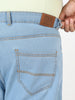 Plus Men's Ice Blue Regular Fit Washed Jeans Stretchable