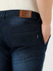 Plus Men's Carbon Blue Regular Fit Washed Jeans Stretchable