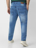 Plus Men's Light Blue Regular Fit Denim Jeans Stretchable