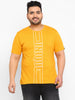 Urbano Plus Men's Yellow Graphic Printed Half Sleeve Regular Fit Cotton T-Shirt