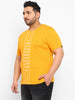 Urbano Plus Men's Yellow Graphic Printed Half Sleeve Regular Fit Cotton T-Shirt