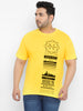 Urbano Plus Men's Yellow Graphic Printed Half Sleeve Regular Fit Cotton T-Shirt