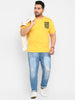 Urbano Plus Men's Yellow Graphic Printed Half Sleeve Regular Fit Cotton T-Shirt