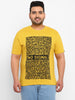 Urbano Plus Men's Yellow Graphic Printed Half Sleeve Regular Fit Cotton T-Shirt