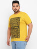 Urbano Plus Men's Yellow Graphic Printed Half Sleeve Regular Fit Cotton T-Shirt