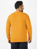 Plus Men's Mustard Solid Henley Neck Regular Fit Full Sleeve Cotton T-Shirt