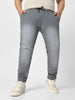 Plus Men's Grey Regular Fit Jogger Jeans Stretch