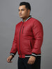 Plus Men's Maroon Full Sleeve Zippered Bomber Jacket