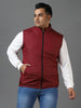 Plus Men's Red Sleeveless Zippered Puffer Jacket