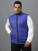 Plus Men's Blue Sleeveless Zippered Puffer Jacket