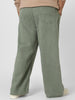 Plus Men's Olive Green Loose Baggy Fit Washed Jeans Non-Stretchable