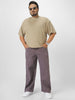 Plus Men's Purple Loose Baggy Fit Washed Jeans Non-Stretchable