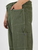 Plus Men's Olive Green Loose Baggy Fit Washed Cargo Jeans With 6 Pockets Non-Stretchable