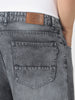 Plus Men's Dark Grey Loose Baggy Fit Washed Jeans Non-Stretchable