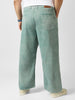 Plus Men's Turquoise Green Loose Baggy Fit Washed Jeans Non-Stretchable