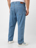 Plus Men's Light Blue Regular Fit Washed Jeans Stretchable