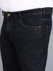 Plus Men's Grey Regular Fit Washed Jeans Stretchable